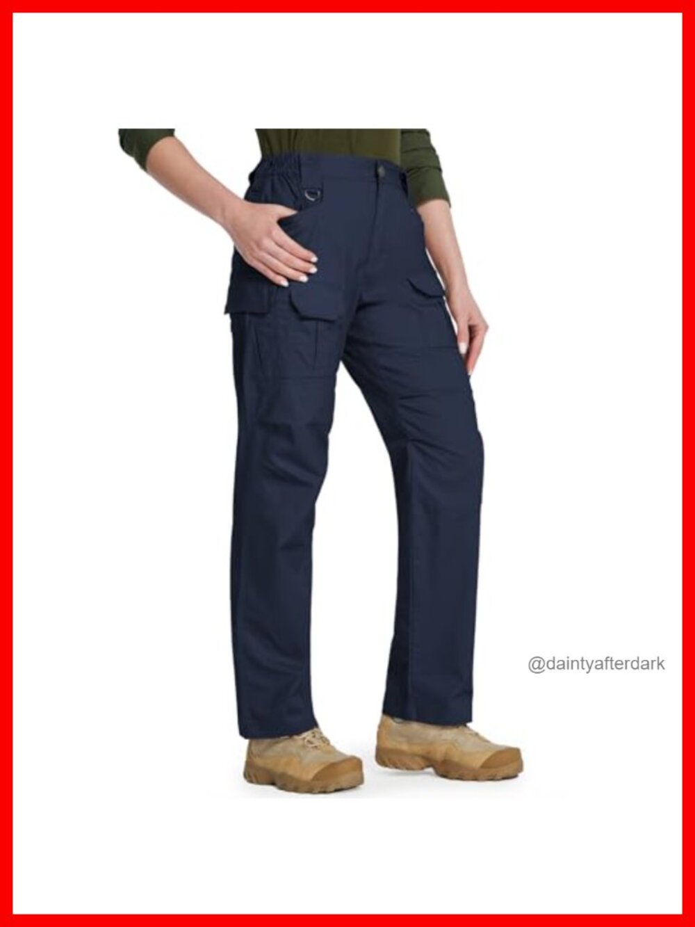 Women's Stretch Ripstop Cargo Work Pants Water Resistant Hiking